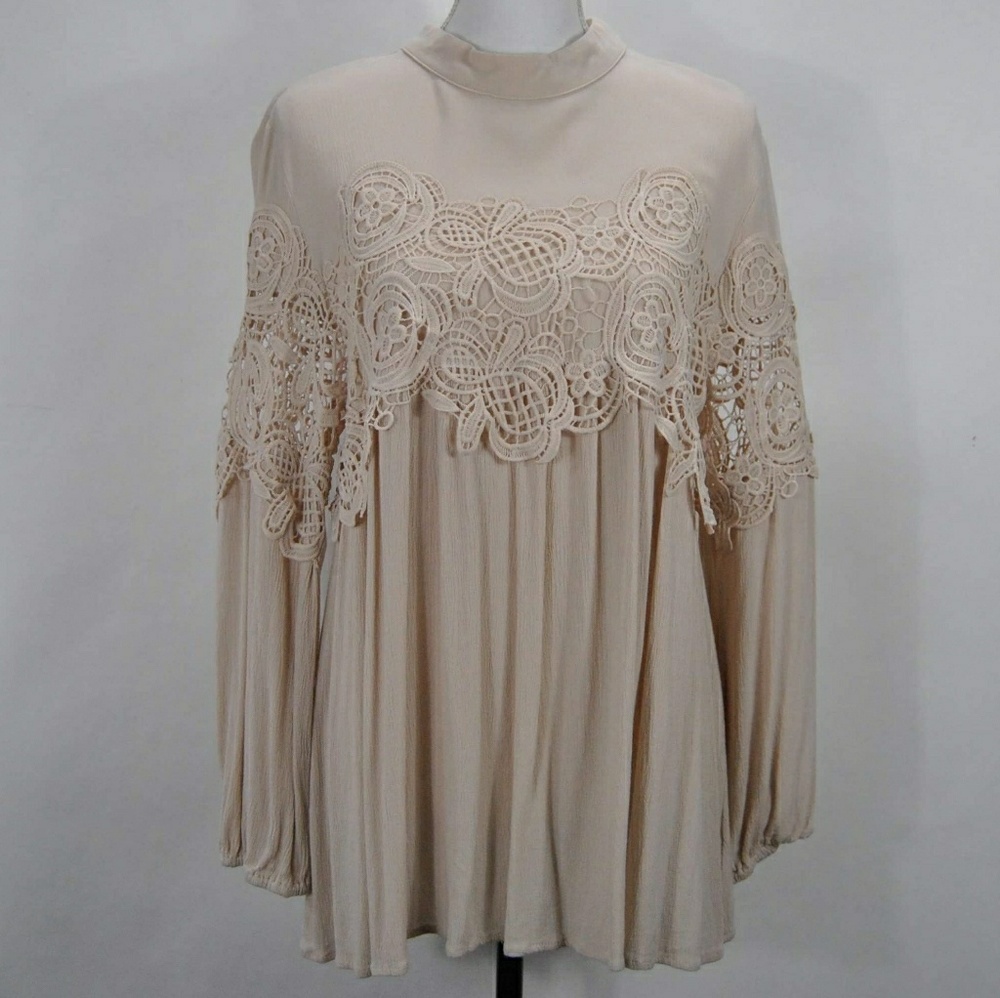 Womens Lace Cream Blouse